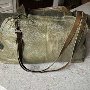 Free people Papucei green leather purse